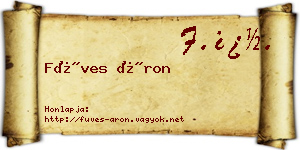 Füves Áron névjegykártya